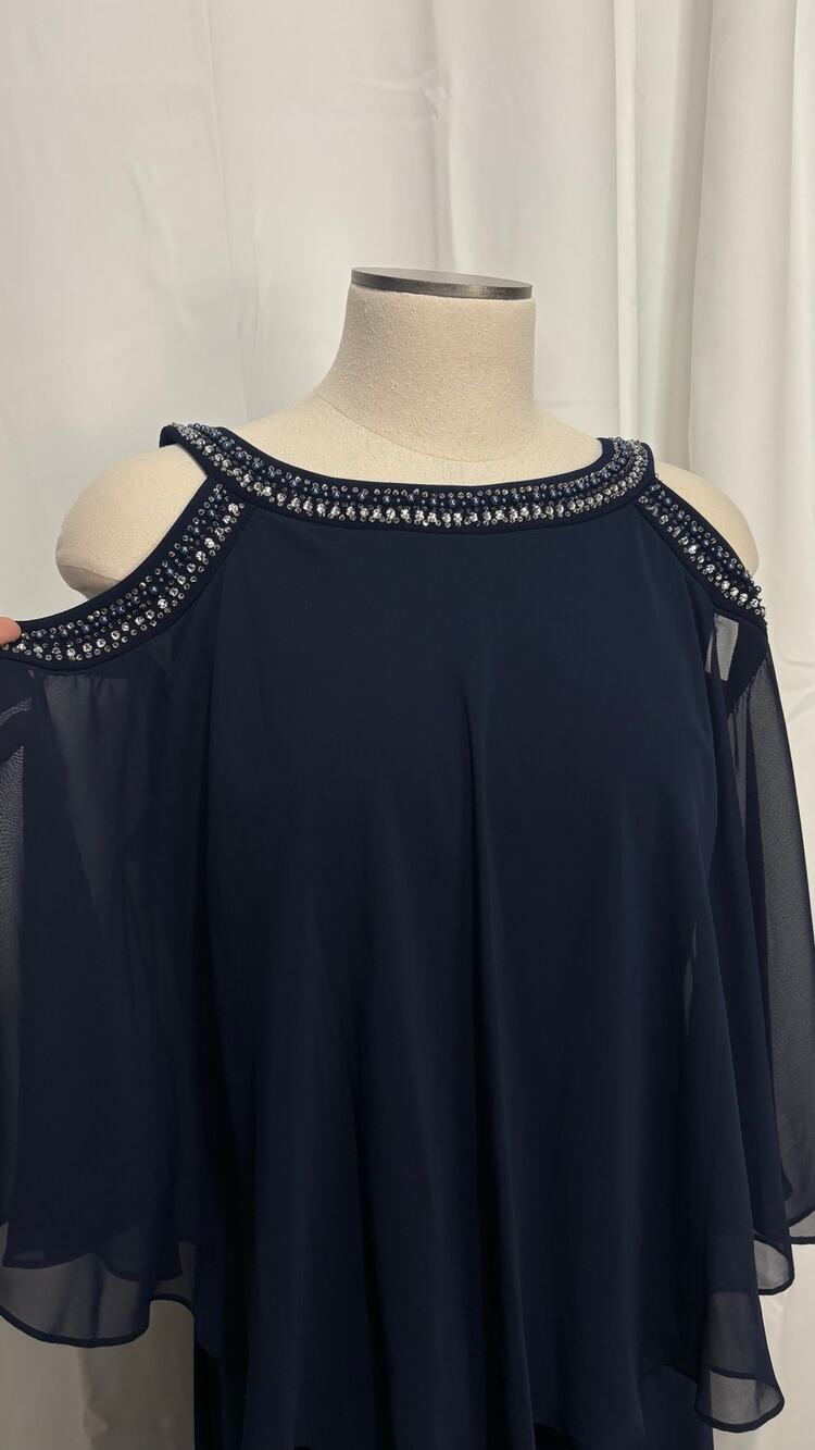 NWT Alex Evenings mother of the bride groom, navy dress size 16 - Picture 2 of 16